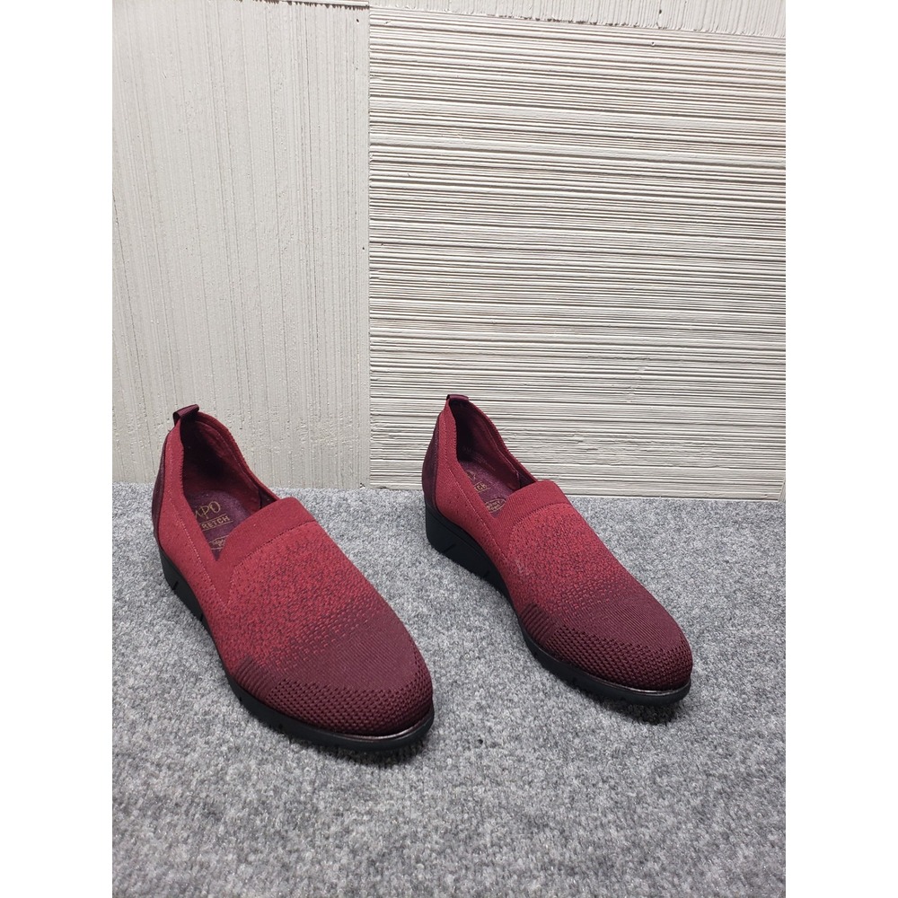 Impo Glenmory Women Shoes 9M Burgundy Stretch Comfort Wedge Pump Pull On Outdoor
